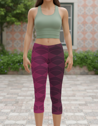 Electric Fuchsia Tsuki Capri Leggings capri leggings