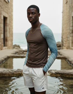 Men's Blue Aura Spectrum men's short-sleeve rashguards