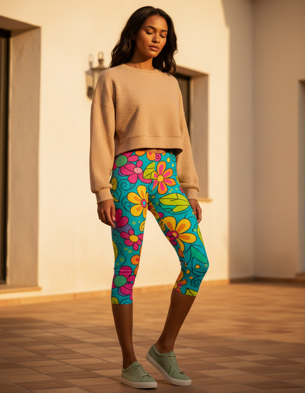 Garden Capri Leggings Capri Leggings — Dripper