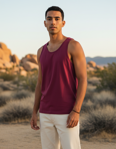 Men's Burgundy Tank Top tank top