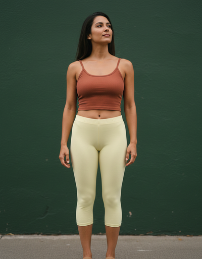 Cream Capri Leggings capri leggings
