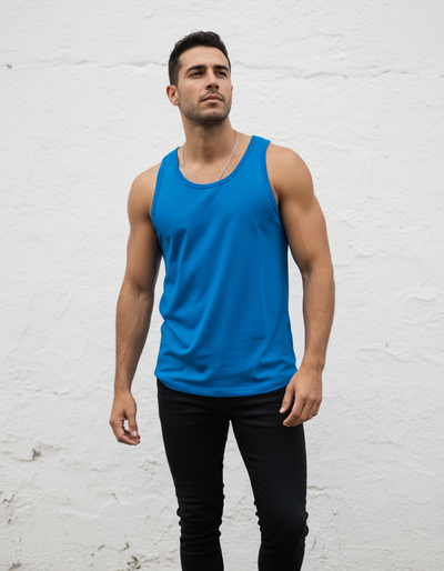 Men's Electric Blue Tank Top tank top
