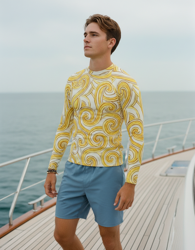Men's Lemon Yellow Spectrum rash guard