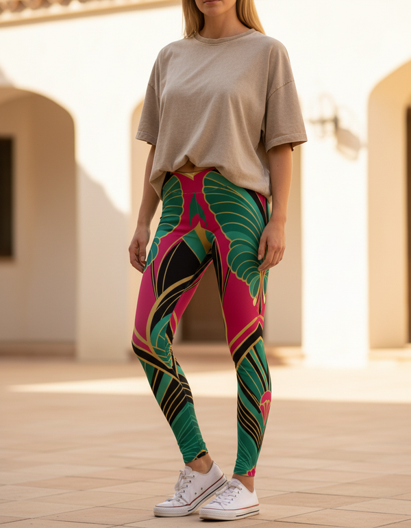 Zigzag full-length leggings