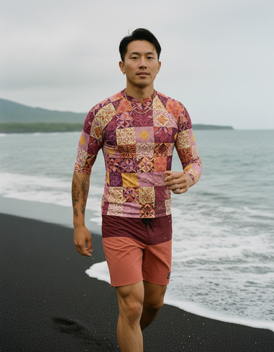 Men's Millennial Pink Pulse rash guard