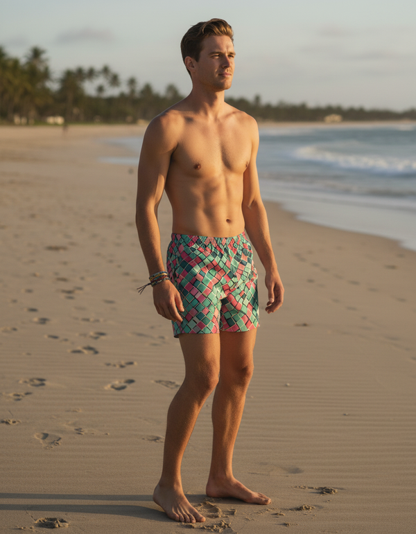 Men's Mosaic Tile Swim Trunks