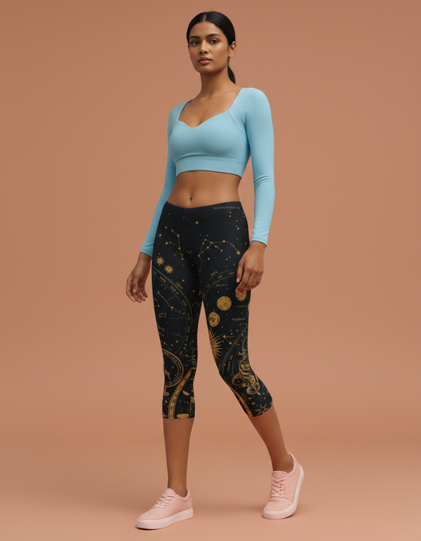 Celestial Atlas capri leggings