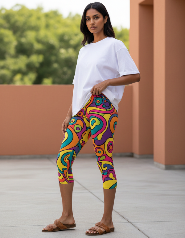 Funky Capri Leggings Capri Leggings — Dripper