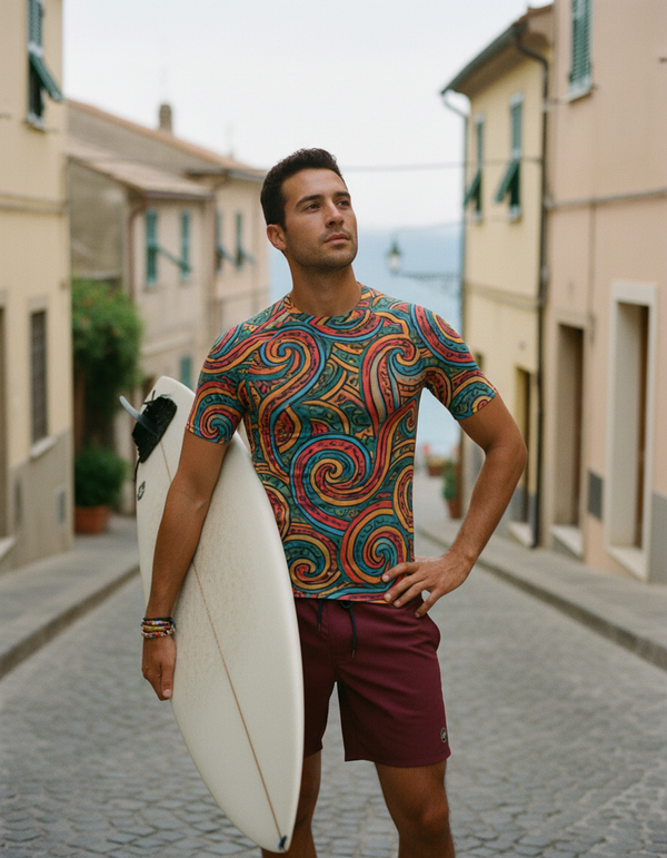 Men's Complex Color Patterns Rash Guard