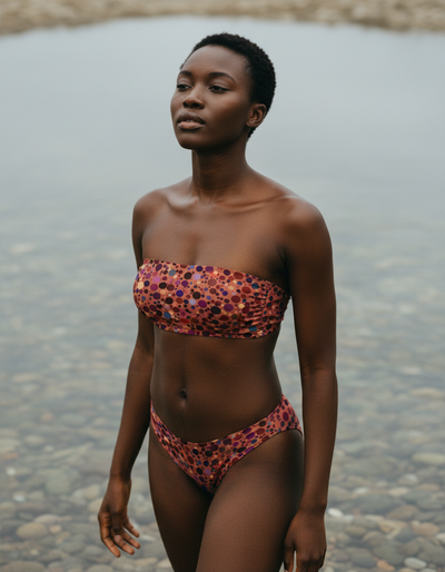 Tea Rose Dapple bandeau bikini