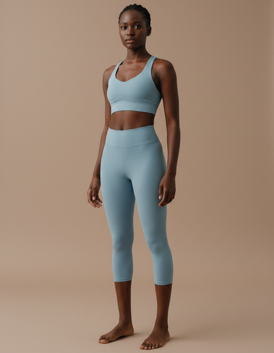 Pewter Blue Capri Yoga Leggings capri yoga leggings