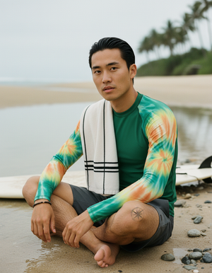Men's Runway Emerald Nebula men's short-sleeve rashguards