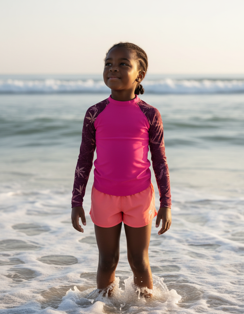 Electric Fuchsia Mizu Kids Rash Guard Kids Rash Guard — Dripper