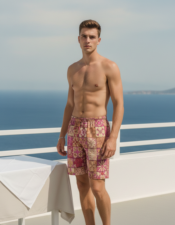 Men's Mosaic Tile Swim Trunks