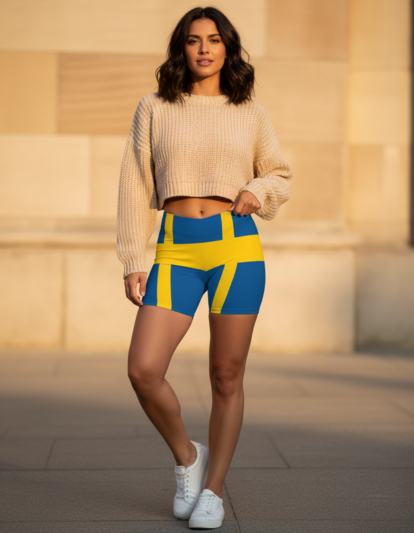 Women's Swedish Flag Short Shorts