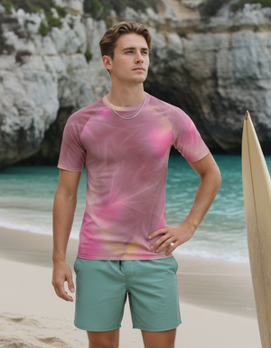 Men's Amaranth Frost men's short-sleeve rashguards
