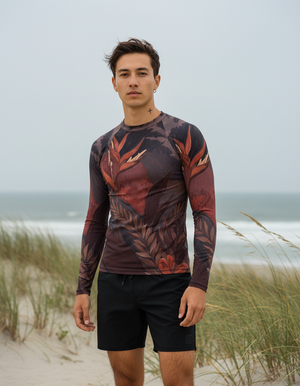 Amaranth Tropique Rash Guard Men's Rashguard — Dripper