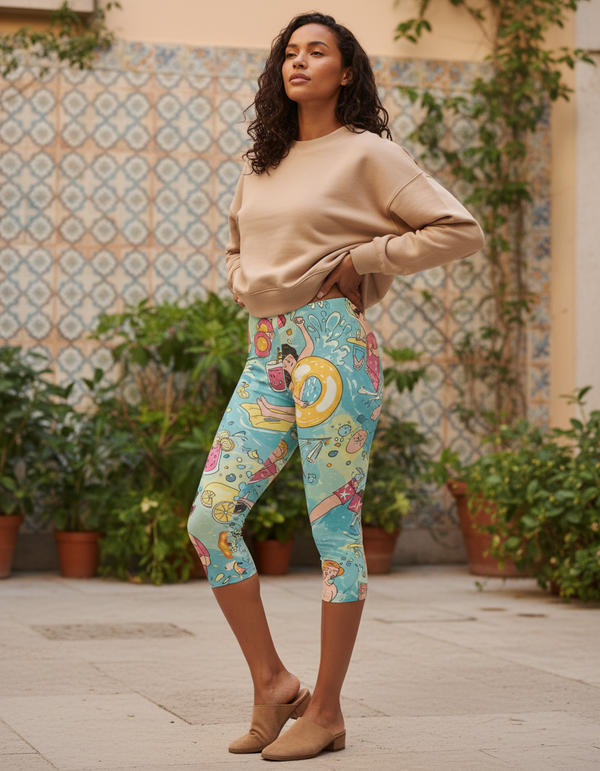 Cascade Capri Leggings Capri Leggings — Dripper