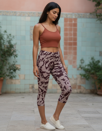 Amaranth Lattice Capri Leggings capri leggings