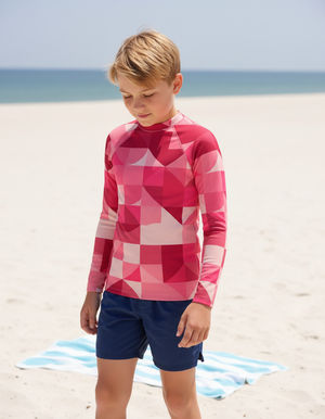 Hot Pink Dwell Youth Rash Guard Youth Rash Guard — Dripper
