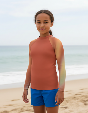 Burnt Sienna Chroma Youth Rash Guard Youth Rash Guard — Dripper