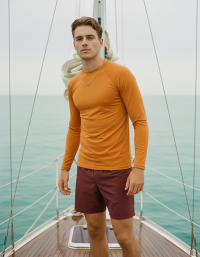 Men's Orange rash guard