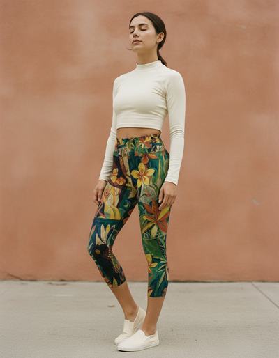 Runway Chartreuse Tiare Capri Yoga Leggings capri yoga leggings