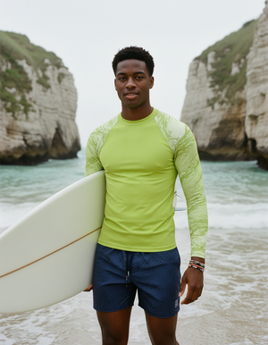 Lime Eclipse Rash Guard Men's Rashguard — Dripper