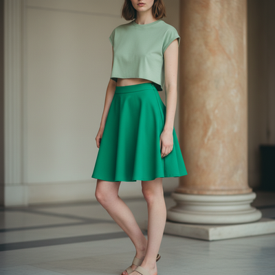 Screaming Green Skater Skirt skater skirt