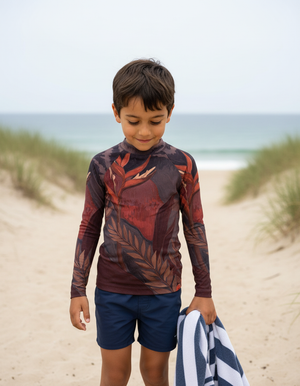 Amaranth Tropique Kids Rash Guard Kids Rash Guard — Dripper