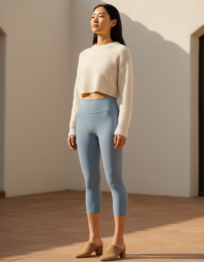 Blue Aura Capri Yoga Leggings capri yoga leggings