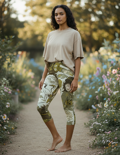 Runway Chartreuse Kintsugi Capri Leggings capri leggings