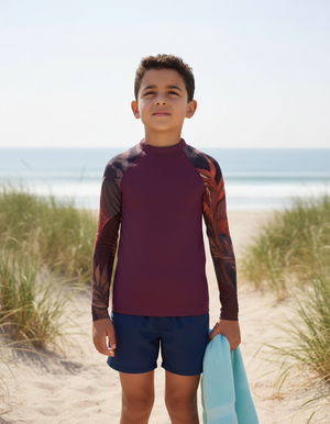 Amaranth Tropique Kids Rash Guard Kids Rash Guard — Dripper