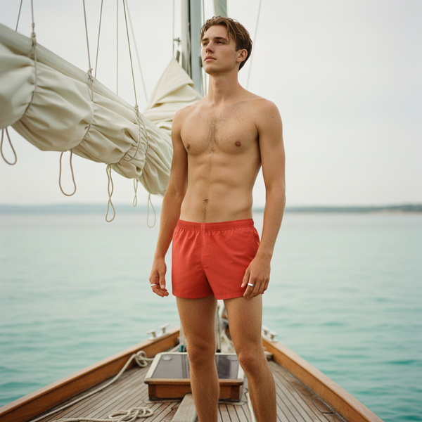 Men's Swim Trunks in Paprika