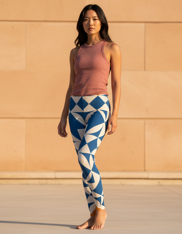 Women's Geometric Azulejo Leggings