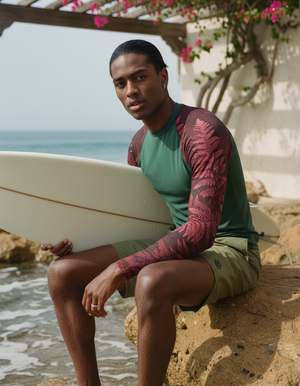 Men's Amaranth Emerald men's short-sleeve rashguards