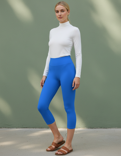 Electric Blue Capri Yoga Leggings capri yoga leggings