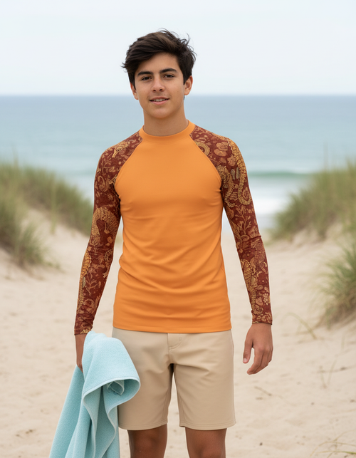 Muskmelon Triton Youth Rash Guard Youth Rash Guard — Dripper