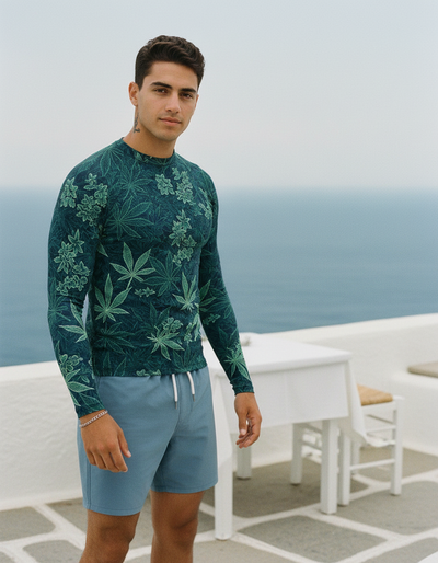 Men's Transformative Teal Kumo rash guard