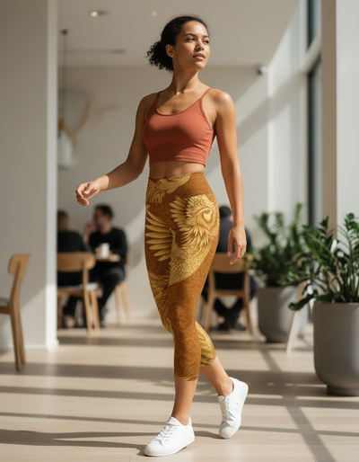 Amber Haze Celestial Capri Yoga Leggings capri yoga leggings