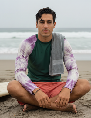 Men's Burnished Lilac Nebula men's short-sleeve rashguards