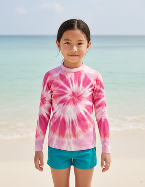 Electric Fuchsia Nebula Kids Rash Guard Kids Rash Guard — Dripper