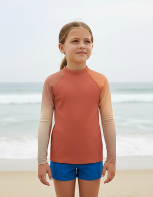 Burnt Sienna Prism Kids Rash Guard Kids Rash Guard — Dripper