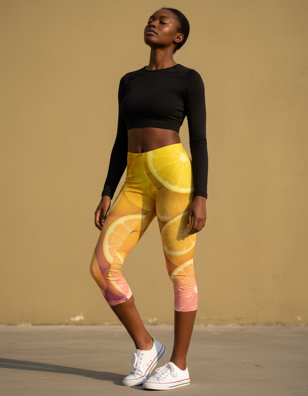 Women's Lemon Capri Leggings