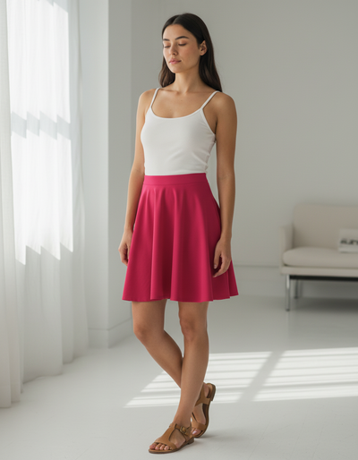 Viva Magenta Skater Skirt skater skirt