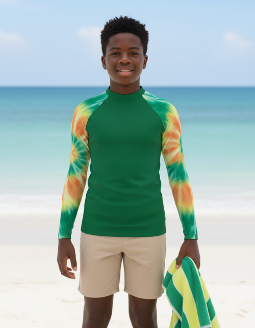Runway Emerald Nebula Youth Rash Guard Youth Rash Guard — Dripper