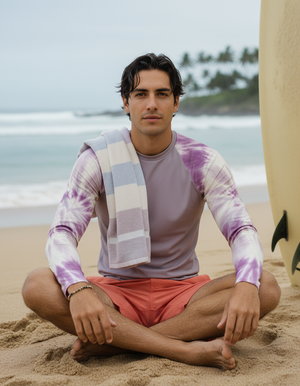 Men's Burnished Lilac Nebula men's short-sleeve rashguards