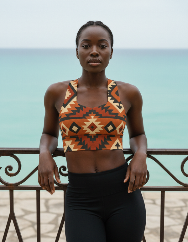 Southwestern Collection longline sports bras