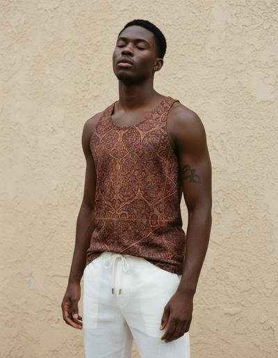 Men's Burnt Sienna Bazaar Tank Top tank top