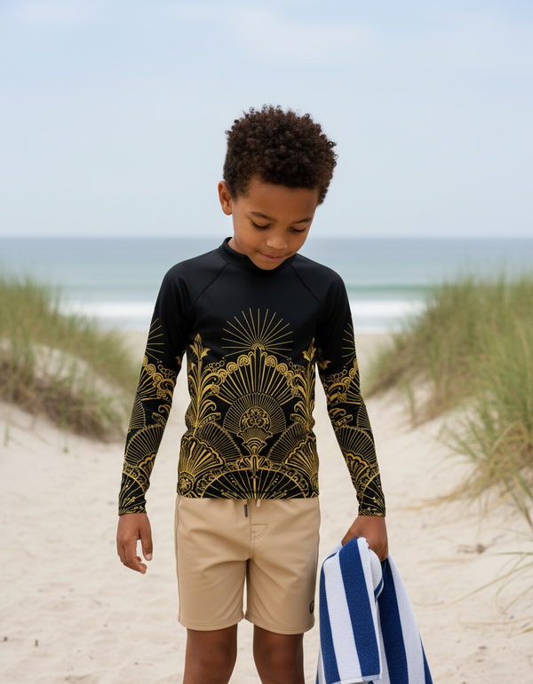 Gilded Deco kids rashguards
